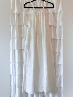 Women's White Maxi Dress - Lightweight Summer Dress